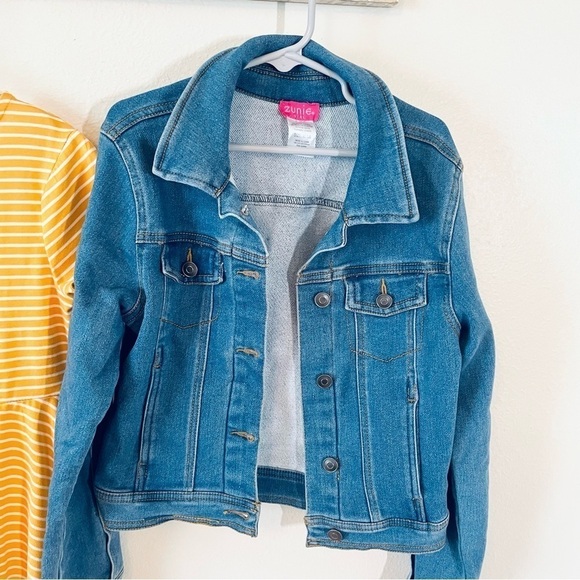 LOT OF 2 Pieces - Zunie Yellow Casual Girls Skater Dress + Zunie Jean Jacket - Picture 6 of 9